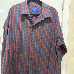 Egara Blue and Red Plaid Casual Shirt
